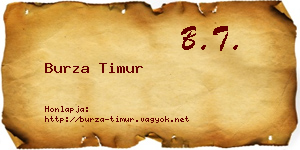 Burza Timur névjegykártya